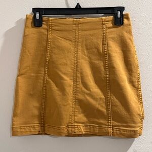 Free People Tan Modern Femme Denim Mini Skirt Size 4
